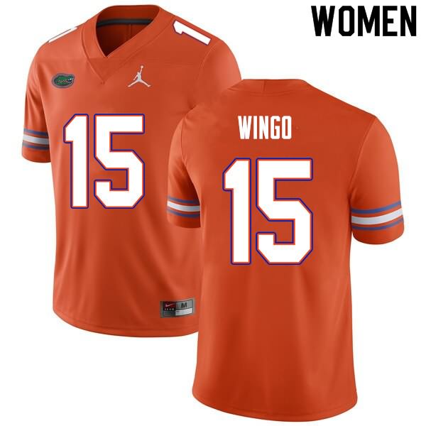 Women's NCAA Florida Gators Derek Wingo #15 Stitched Authentic Nike Orange College Football Jersey FKX8565ZY